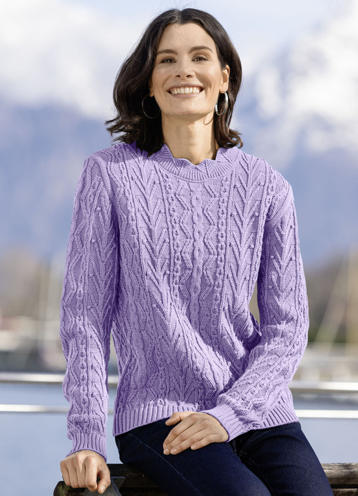Pullover - Pullover in Strukturmix Pullover - Pullover in Strukturmix, in Größe 036 bis 052, in Farbe FLIEDER