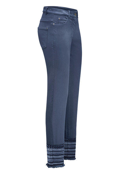 Damenmode - Hose mit aufwendiger Stickerei im Ethno-Stil, in Größe 017 bis 050, in Farbe BLAU Ansicht 1