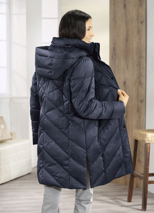 Jacken, Mäntel, Blazer - Funktions-Kurzmantel mit abnehmbarer Kapuze Jacken, Mäntel, Blazer - Funktions-Kurzmantel mit abnehmbarer Kapuze, in Größe 036 bis 054, in Farbe NAVY