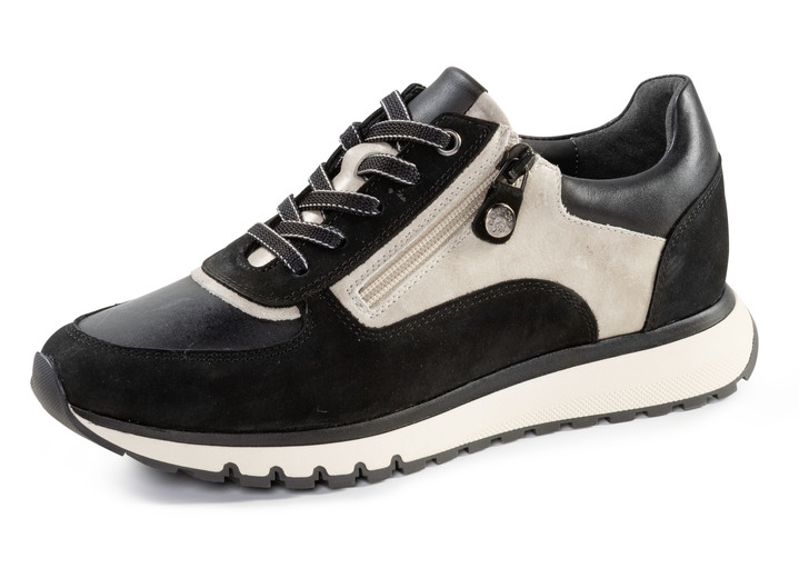 Komfortschuhe - ELENA EDEN, trendige Damen-Sneaker, Weite G, mit herausnehmbarem Fussbett, in Größe 035 bis 041, in Farbe SCHWARZ-KIESEL Ansicht 1