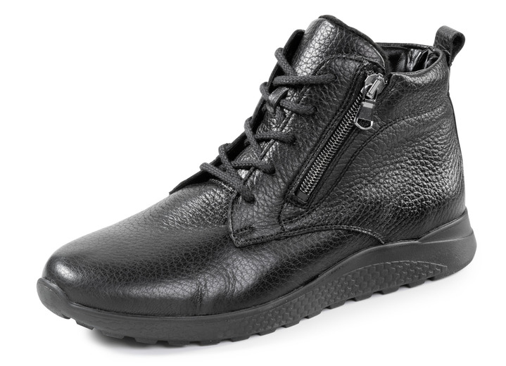 Stiefel & Stiefeletten - Waldläufer, bequeme Damen-Stiefeletten, Winterschuhe, Weite H, aus Hirschleder, in Größe 4 1/2 bis 9, in Farbe SCHWARZ Ansicht 1