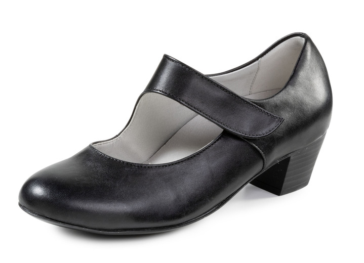 Komfortschuhe - Waldläufer, elegante Damen-Pumps, Weite H, mit herausnehmbarem Fussbett, in Größe 075 bis 8, in Farbe SCHWARZ Ansicht 1