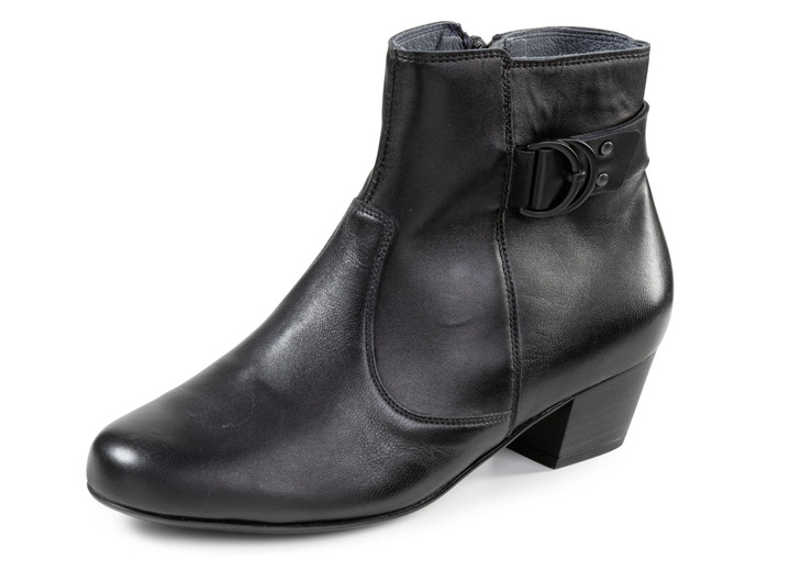 Komfortschuhe - Waldläufer, bequeme Damen-Stiefeletten, Weite K, mit herausnehmbarem Fussbett, in Größe 3 1/2 bis 8, in Farbe SCHWARZ Ansicht 1
