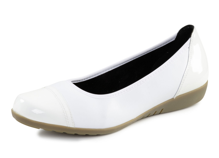 Komfortschuhe - ELENA EDEN, klassische Damen-Ballerinas, Weite G, mit herausnehmbarem Fussbett, in Größe 036 bis 042, in Farbe WEISS Ansicht 1