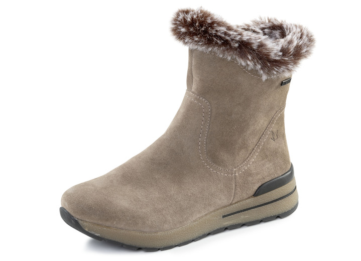 Komfortschuhe - Caprice, gefütterte Damen-Stiefeletten, Winterschuhe, Weite H, mit herausnehmbarem Fussbett, in Größe 036 bis 042, in Farbe TAUPE Ansicht 1