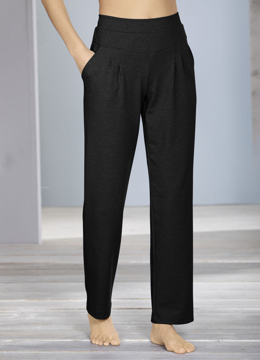 Freizeithosen - Hose mit breitem Dehnbund Freizeithosen - Hose mit breitem Dehnbund, in Größe 018 bis 054, in Farbe SCHWARZ