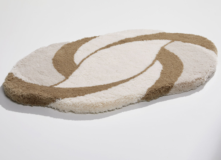 Badgarnituren - Barfussweiche Badvorleger von Kleine Wolke, in Größe 100 (Vorleger halbrund, 50/ 80 cm) bis 112 (WC-Deckelbezug, 47/ 50 cm), in Farbe BEIGE Ansicht 1
