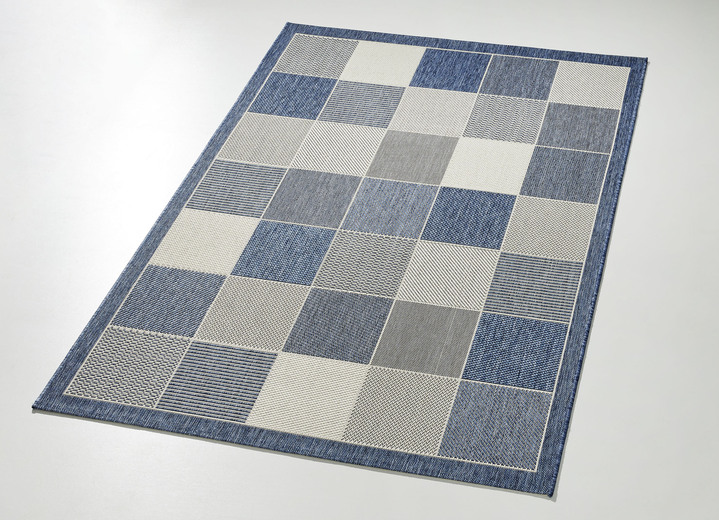 Terrassenboden - Brücken und Teppiche in Sisaloptik für innen und aussen, in Größe 112 (Brücke, 60x110 cm) bis 282 (Teppich, 200x290 cm), in Farbe BLAU Ansicht 1
