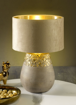 Tischlampe mit Lampenfuss aus Keramik
