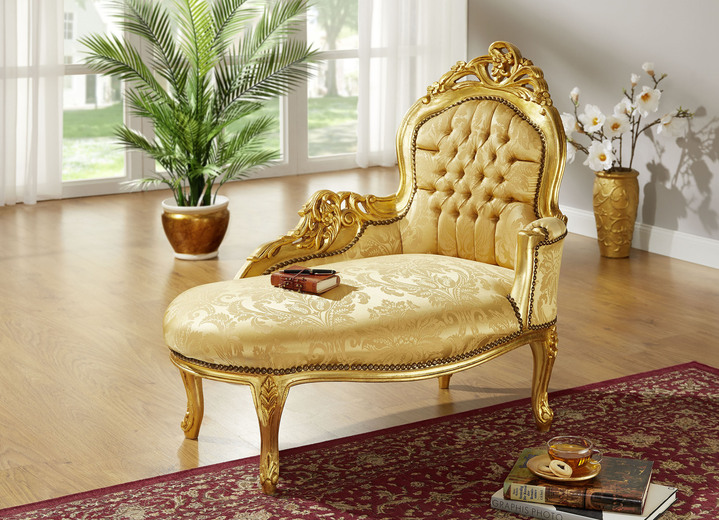 Polstermöbel - Récamiere mit Massivholzgestell, in Farbe GOLD Ansicht 1
