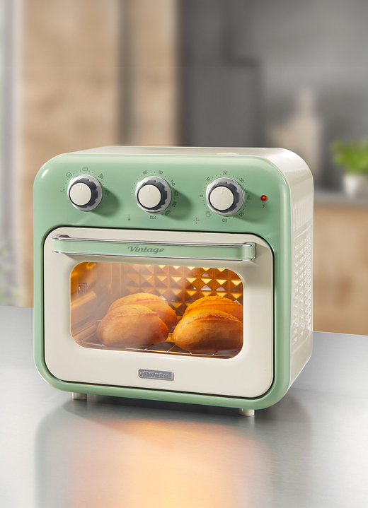 Kochen & Grillen - Ariete 2-in-1 Heissluft-Ofen im Vintage-Design, in Farbe GRÜN Ansicht 1