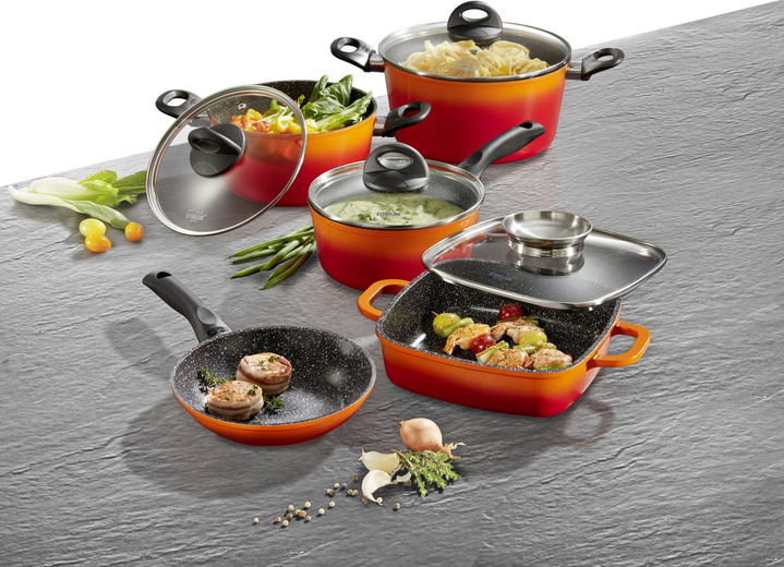 Töpfe, Pfannen & Bräter - STONELINE® Kochtopf-Set, 15-teilig, in Farbe ORANGE Ansicht 1