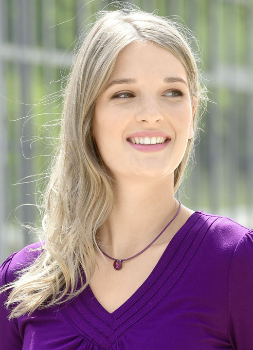 Damen-Modeschmuck - Halskette mit Kristallstein , in Farbe FUCHSIA Ansicht 1