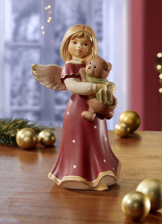 - Engel mit Teddy aus dem Hause Goebel, in Farbe BORDEAUX