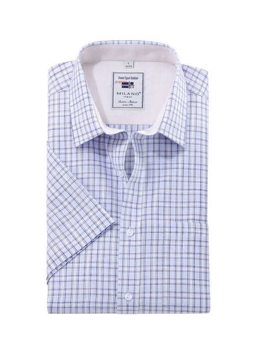 Hemden, Pullover & Shirts - Kariertes «Milano Italy»-Hemd in 4 Farben Hemden, Pullover & Shirts - Kariertes «Milano Italy»-Hemd in 4 Farben, in Größe 3XL(47/48) bis XXL(45/46), in Farbe BLEU KARIERT