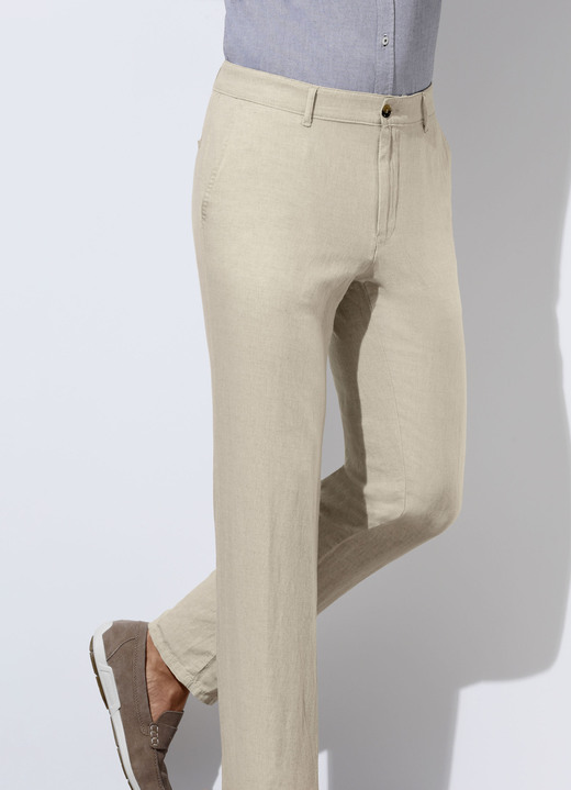 Hosen - «Francesco Botti»-Hose mit Leinen in 3 Farben Hosen - «Francesco Botti»-Hose mit Leinen in 3 Farben, in Größe 024 bis 064, in Farbe NATUR