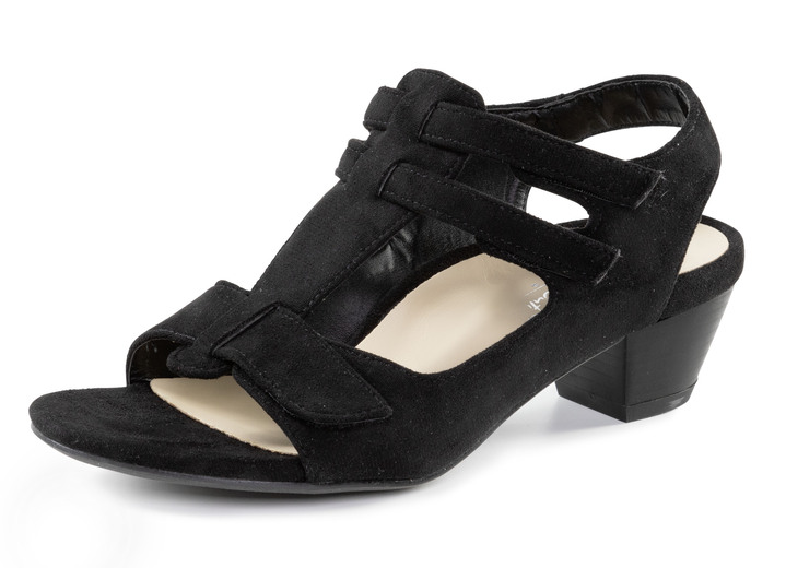 Komfortschuhe - Andrea Conti Sandalette aus Veloursmaterial, in Größe 036 bis 042, in Farbe SCHWARZ Ansicht 1