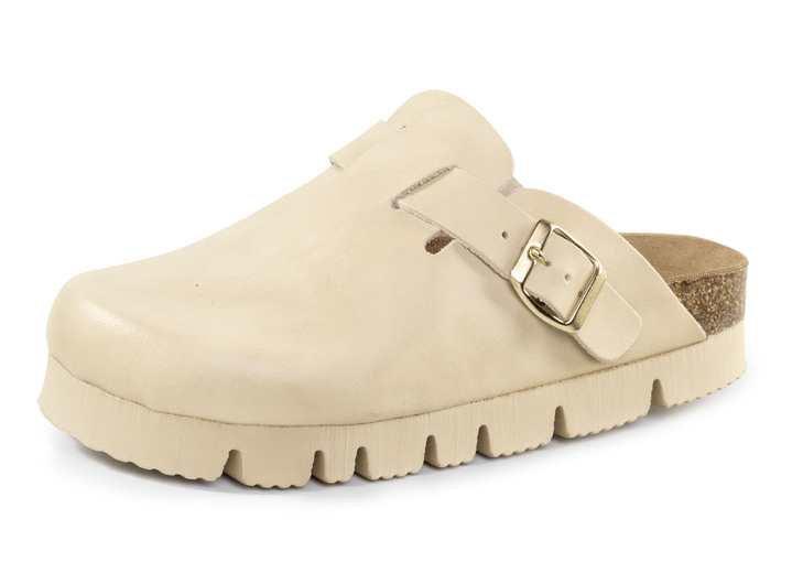 Komfortschuhe - ELENA EDEN Clog aus Nappaleder, in Größe 036 bis 042, in Farbe BEIGE Ansicht 1