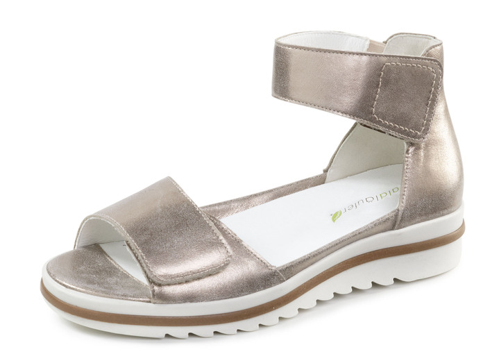 Komfortschuhe - Waldläufer Sandale mit herausnehmbarem Lederfussbett, in Größe 3 1/2 bis 8, in Farbe ANTIKGOLD Ansicht 1