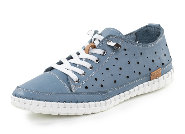 Komfortschuhe - Gemini Schnürschuh mit luftiger Zierlochung, in Größe 036 bis 042, in Farbe JEANS Ansicht 1