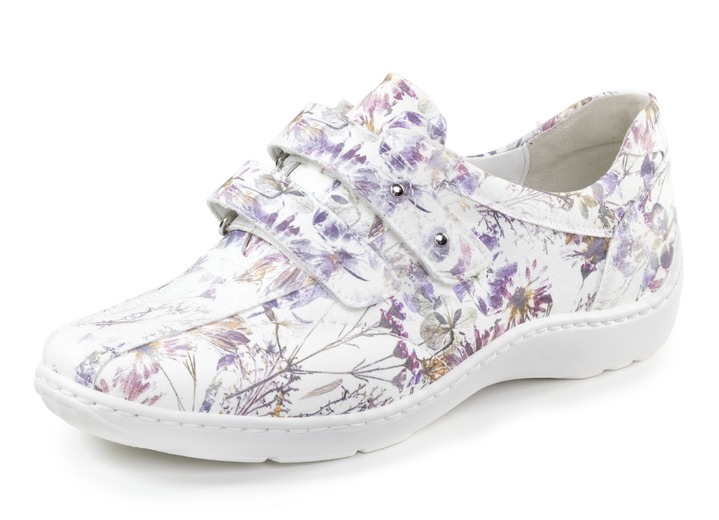 Slipper & Schnürschuhe - Waldläufer, bequeme Damen-Slipper, Weite H, mit herausnehmbarem Fussbett Slipper & Schnürschuhe - Waldläufer, bequeme Damen-Slipper, Weite H, mit herausnehmbarem Fussbett, in Größe 3 1/2 bis 8, in Farbe WEISS-BUNT