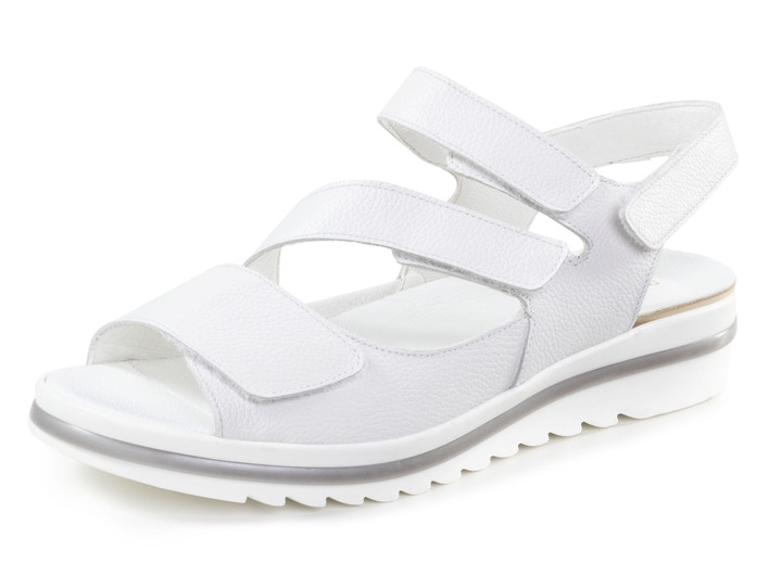 Komfortschuhe - Waldläufer Sandale mit herausnehmbarem Lederfussbett, in Größe 3 1/2 bis 8, in Farbe WEISS Ansicht 1