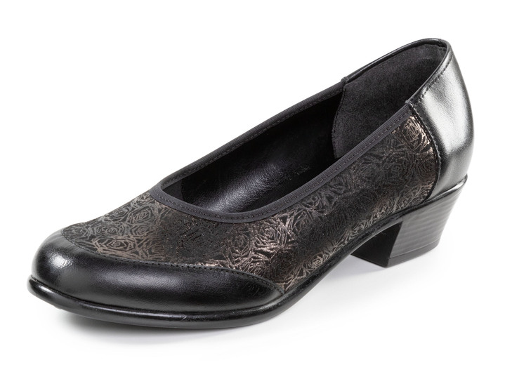 Komfortschuhe - ELENA EDEN Pumps aus Nappaleder, in Größe 036 bis 042, in Farbe SCHWARZ-BRONZE Ansicht 1