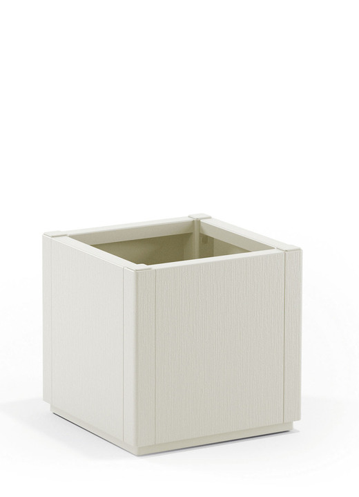 Blumentöpfe und Pflanzgefässe - Pflanzkasten aus recyceltem Polypropylen, in Farbe WEISS, in Ausführung Ohne Spalier, schmal Ansicht 1