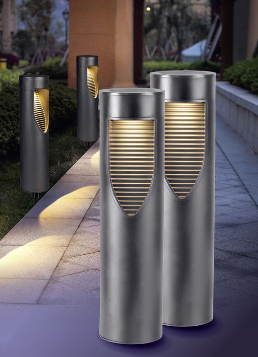 Solarlampen - EASYmaxx Bodenleuchten, 2er-Set, in Farbe SCHWARZ
