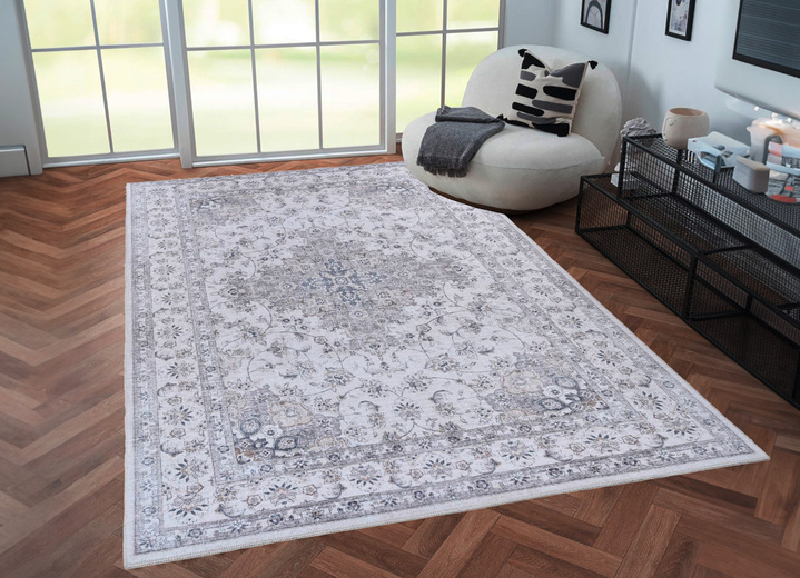 Modern - Bedruckte Brücken und Teppich von Gino Falcone, in Größe 113 (Brücke, 70 x 140 cm) bis 278 (Teppich, 190 x 290 cm), in Farbe CREME Ansicht 1