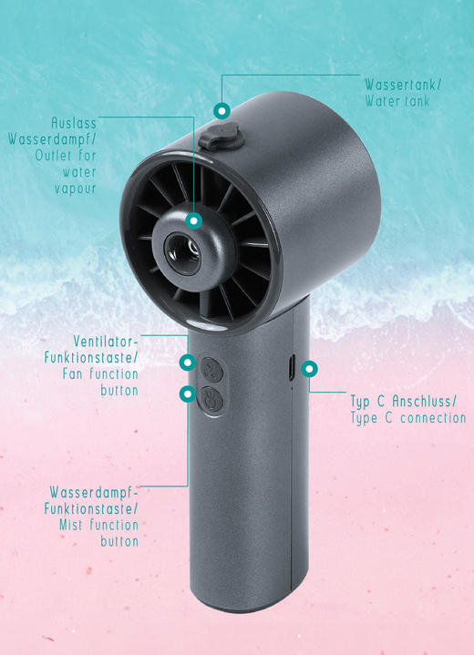 Raumklima - Wasserventilator Lady Air Cooler , in Farbe ANTHRAZIT Ansicht 1