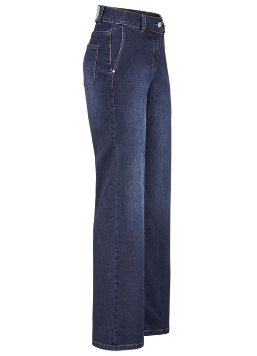 Hosen - Jeans mit weiterem Beinverlauf, in Größe 017 bis 050, in Farbe DUNKELBLAU Ansicht 1