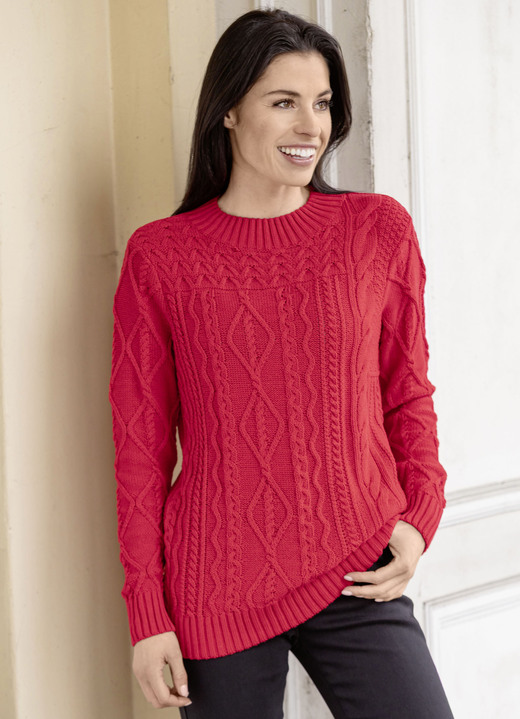Pullover - Pullover mit nachhaltig recycelter Baumwolle, in Größe 036 bis 052, in Farbe ROT Ansicht 1