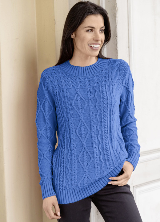Pullover - Pullover mit nachhaltig recycelter Baumwolle Pullover - Pullover mit nachhaltig recycelter Baumwolle, in Größe 036 bis 052, in Farbe ROYALBLAU