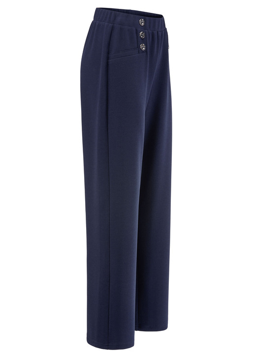 Hosen - Hose mit dekorativen Zierknöpfen, in Größe 019 bis 054, in Farbe MARINE Ansicht 1