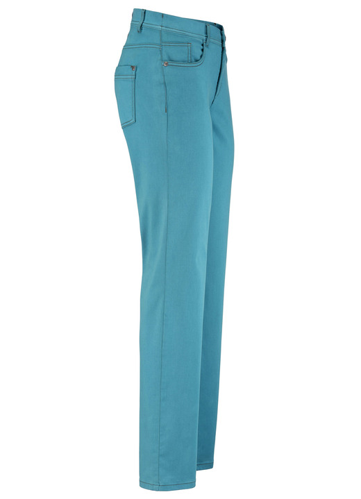 Hosen - Softe Hose in 5-Pocket-Form, in Größe 017 bis 050, in Farbe PETROL Ansicht 1
