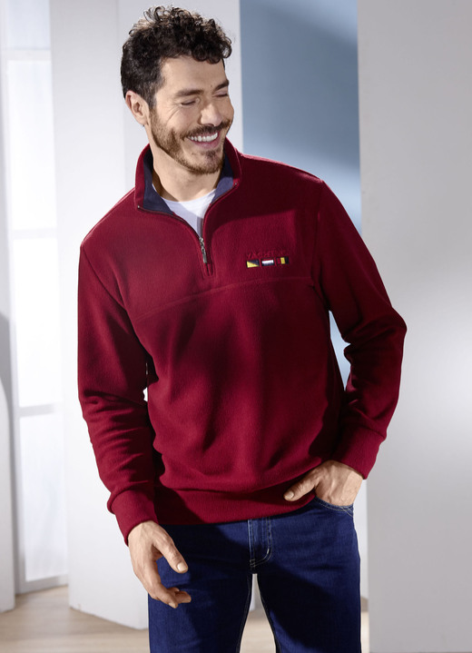 Hemden, Pullover & Shirts - Fleecetroyer in 3 Farben Hemden, Pullover & Shirts - Fleecetroyer in 3 Farben, in Größe 046 bis 064, in Farbe DUNKELROT