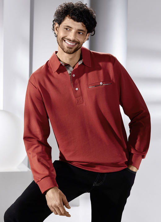 Hemden, Pullover & Shirts - Poloshirt in 3 Farben Hemden, Pullover & Shirts - Poloshirt in 3 Farben, in Größe 046 bis 062, in Farbe ROST