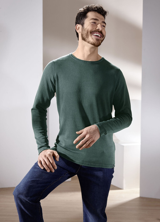 Hemden, Pullover & Shirts - Rundhalspullover von «Paddock's» in 3 Farben Hemden, Pullover & Shirts - Rundhalspullover von «Paddock's» in 3 Farben, in Größe 3XL(56) bis XXL(54), in Farbe GRÜN
