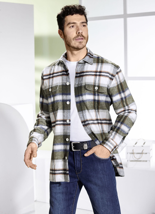 Hemden, Pullover & Shirts - Kariertes Overshirt Hemden, Pullover & Shirts - Kariertes Overshirt, in Größe 3XL bis XXL, in Farbe KHAKI-WOLLWEISS KARIERT