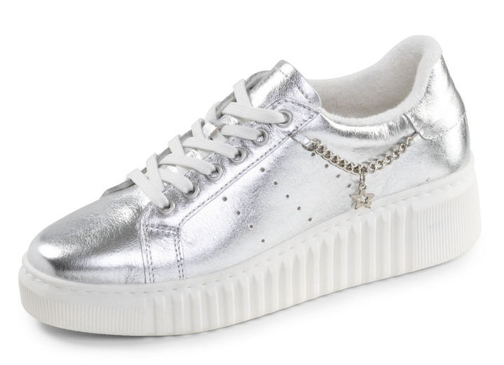 Komfortschuhe - ELENA EDEN, stylische Damen-Sneaker, Weite G, herausnehmbares Fussbett, in Größe 036 bis 042, in Farbe SILBER Ansicht 1