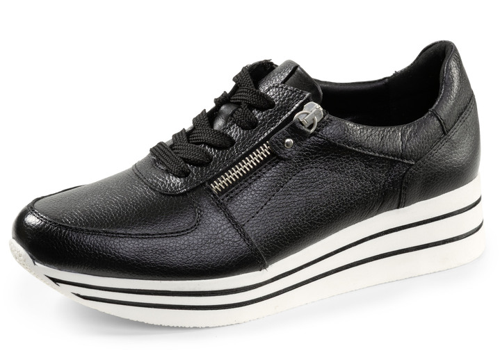 Slipper & Schnürschuhe - ELENA EDEN, bequeme Damen-Sneaker, Weite G, mit herausnehmbarem Fussbett, in Größe 036 bis 042, in Farbe SCHWARZ Ansicht 1