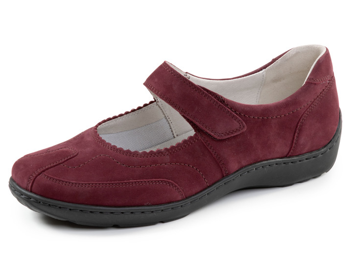 Slipper & Schnürschuhe - Waldläufer, bequeme Damen-Slipper, Weite H, mit herausnehmbarem Fussbett, in Größe 4 bis 8 1/2, in Farbe BORDEAUX Ansicht 1