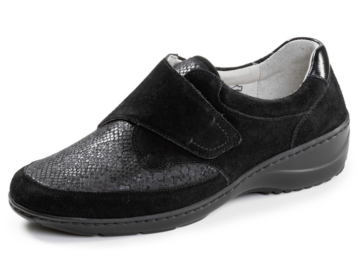 Slipper & Schnürschuhe - Waldläufer, bequeme Damen-Slipper, Weite K, mit herausnehmbarem Fussbett, in Größe 4 bis 8 1/2, in Farbe SCHWARZ Ansicht 1