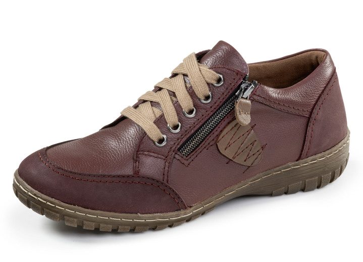Slipper & Schnürschuhe - ELENA EDEN, bequeme Damen-Schnürschuhe, Weite G, mit herausnehmbarem Fussbett, in Größe 036 bis 042, in Farbe BURGUND Ansicht 1