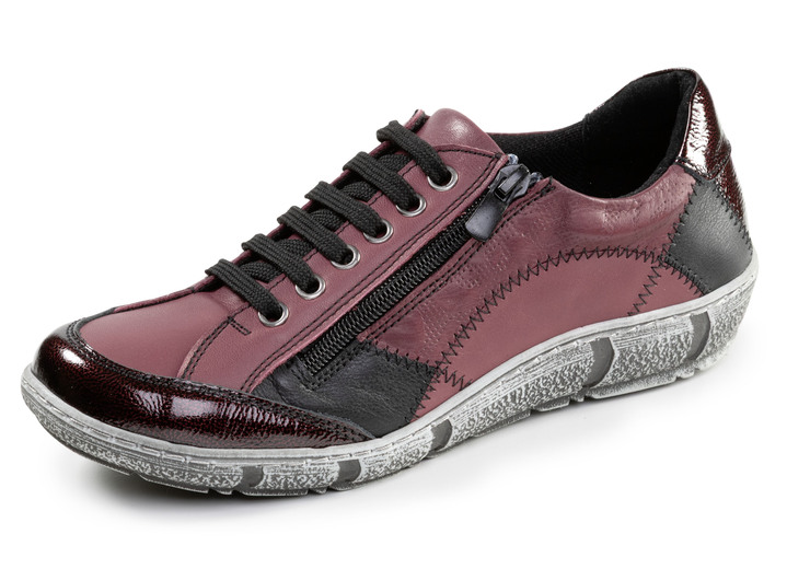 Slipper & Schnürschuhe - Gemini, bequeme Damen-Schnürschuhe, Weite G, mit herausnehmbarem Fussbett, in Größe 036 bis 042, in Farbe BORDEAUX-SCHWARZ Ansicht 1