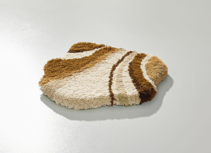 Badgarnituren - Tolle Badgarnitur in barfussweicher Qualität, in Größe 100 (Vorleger halbrund, 50/ 80 cm) bis 112 (WC-Deckelbezug, 47/ 50 cm), in Farbe CREME Ansicht 1