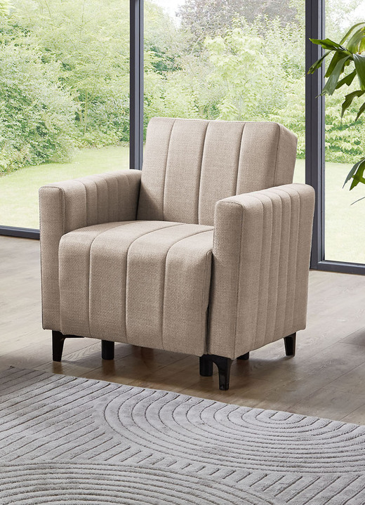 Funktions-Polstermöbel - Frei im Raum aufstellbare Polstermöbel mit Bettfunktion, in Farbe BEIGE, in Ausführung Sessel Ansicht 1