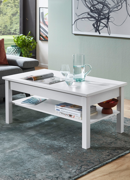 Couchtische - Couchtisch mit grosser Ablagefläche, in Farbe WEISS Ansicht 1