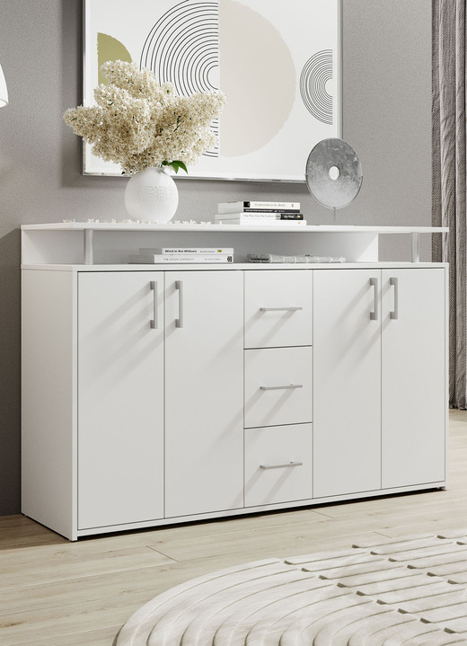 Vitrinen & Highboards - Stylisches Highboard, in Farbe WEISS Ansicht 1